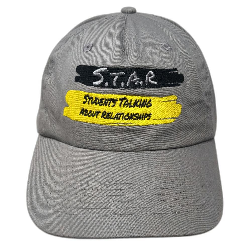 HIT 5 Panel Gray Black Yellow Hat One Size STAR Students Talking Relationships